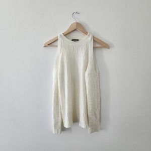 Casting LA | Off White Cold Shoulder Knit Sweater